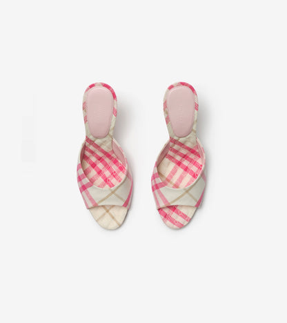 Check Mews High Sandals in Aubergine purple