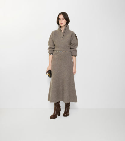 Wool Blend Skirt in Beige melange