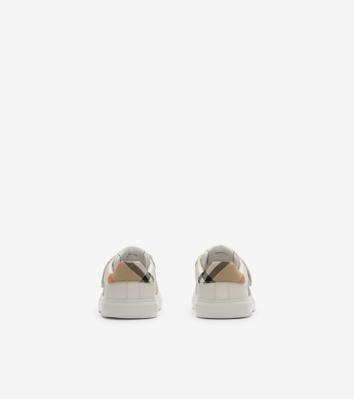 Check and Leather Sneakers in Sand beige - Children