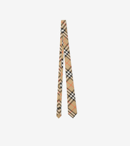 Check Cotton Tie in Sand beige - Children