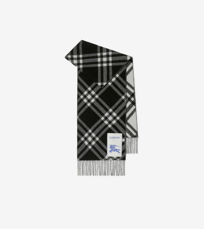 Check Cashmere Scarf in Oxblood red
