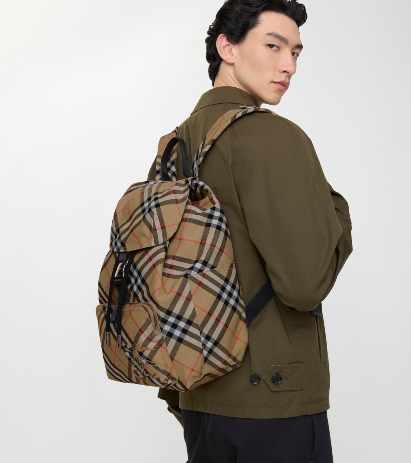 Check Backpack in Sand beige