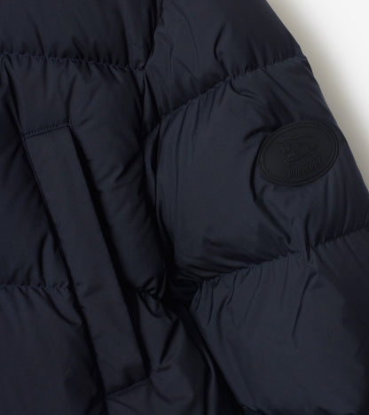 Hooded Puffer Jacket in Navy blue
