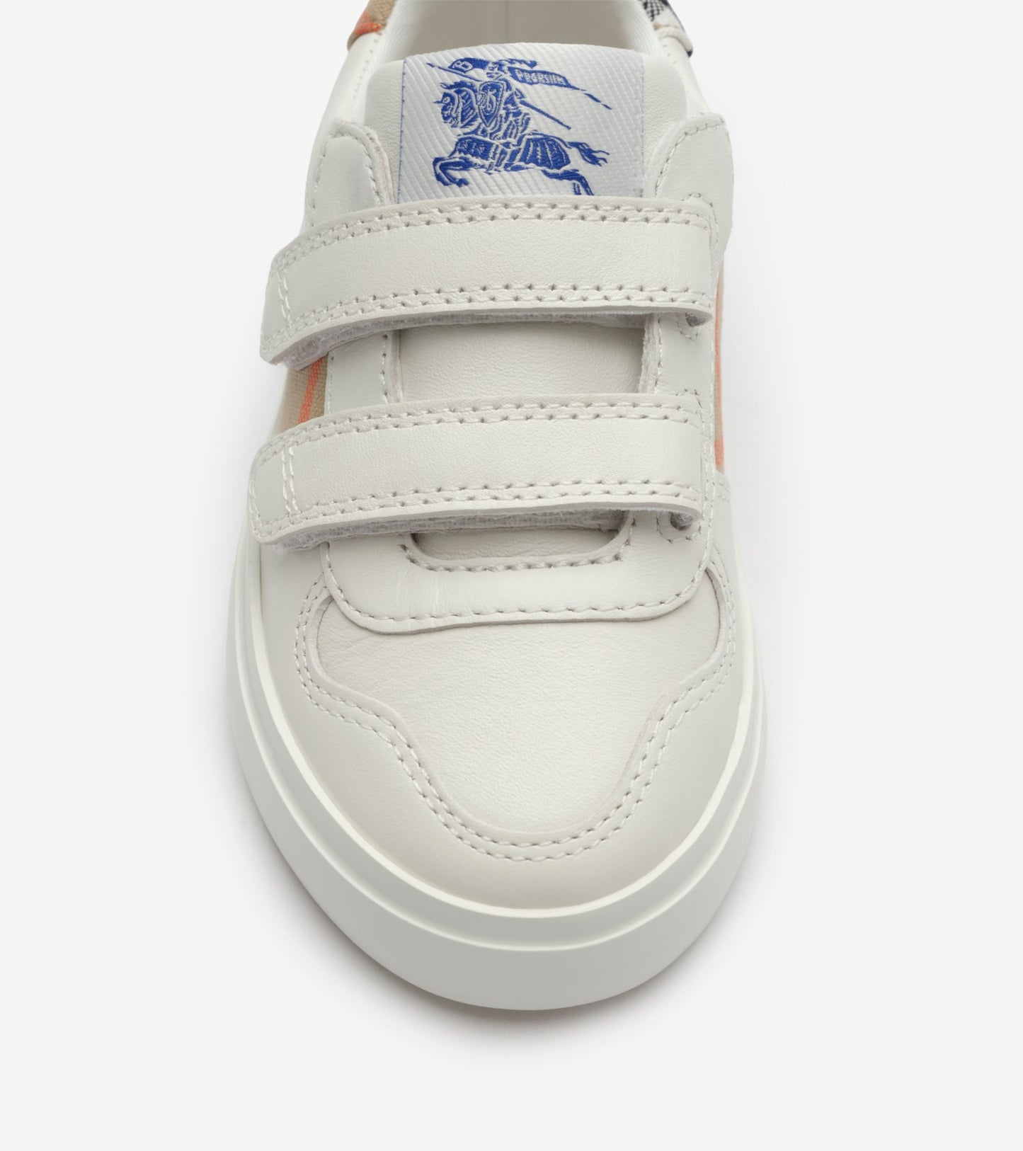 Check and Leather Sneakers in Sand beige - Children