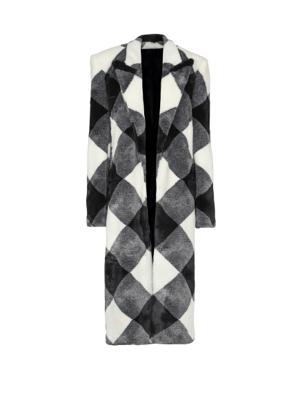 Faux Fur Vichy Long Coat