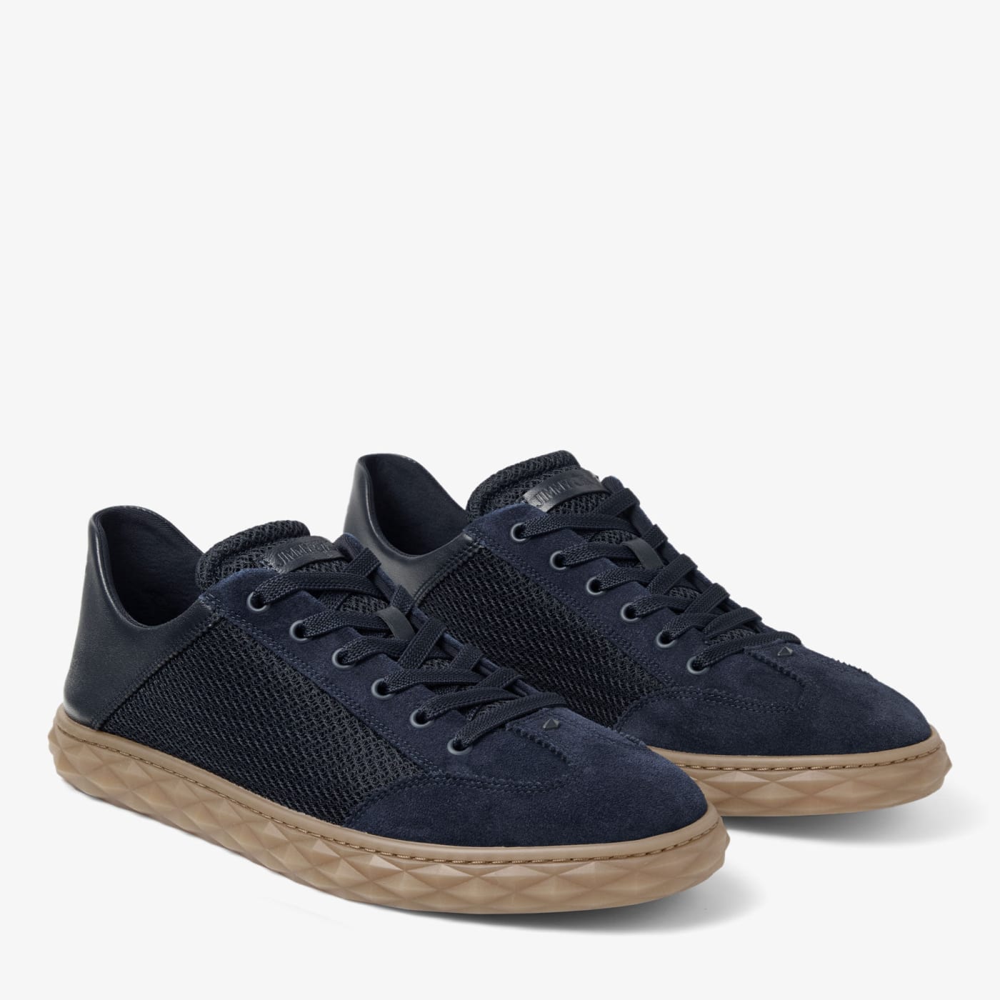 Diamond Flex M Midnight Mix Leather Mix and Textured Air Mesh Low Top Trainers