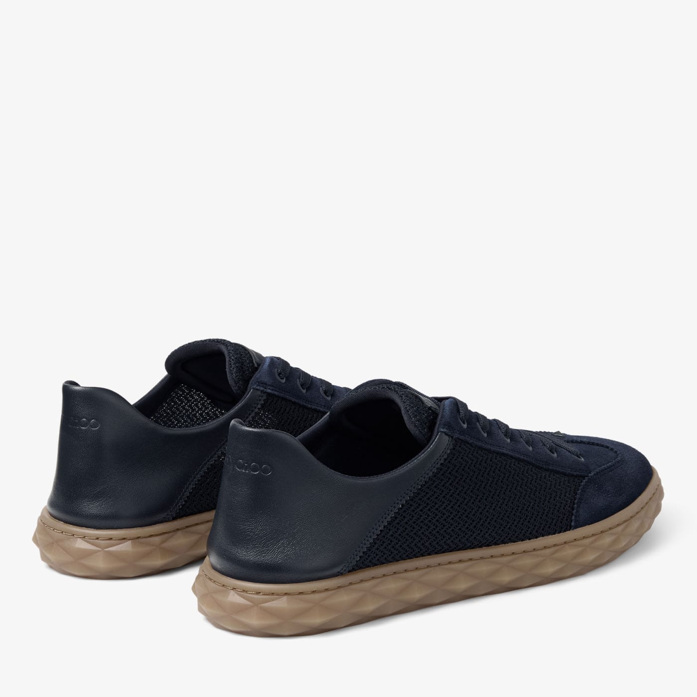 Diamond Flex M Midnight Mix Leather Mix and Textured Air Mesh Low Top Trainers