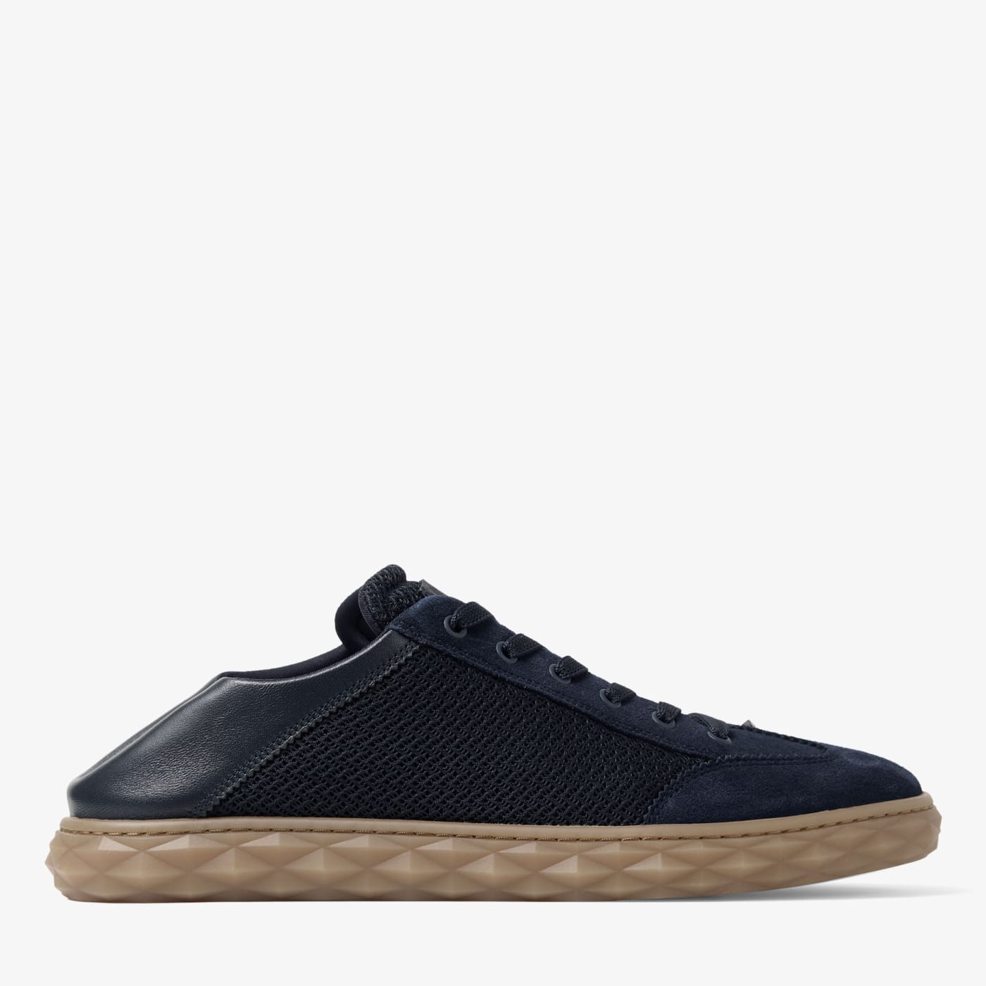Diamond Flex M Midnight Mix Leather Mix and Textured Air Mesh Low Top Trainers