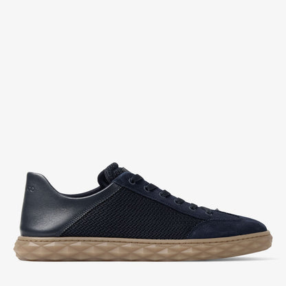 Diamond Flex M Midnight Mix Leather Mix and Textured Air Mesh Low Top Trainers