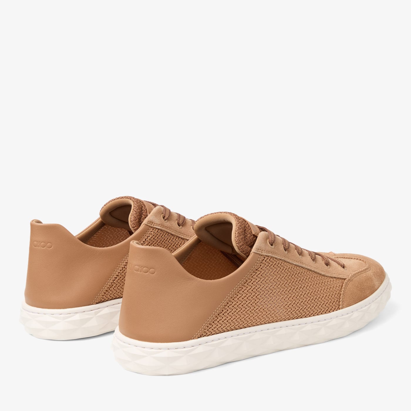 Diamond Flex M Toffee Mix Leather Mix and Textured Air Mesh Low Top Trainers