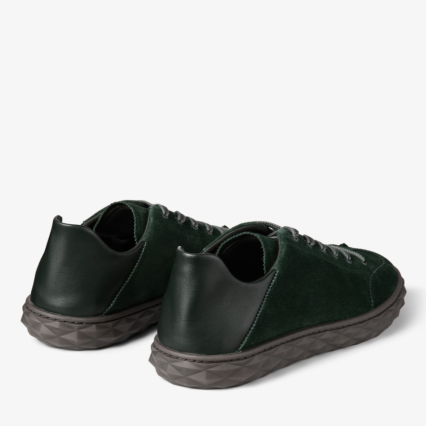 Diamond Flex M British Green Suede and Leather Mix Low Top Trainers