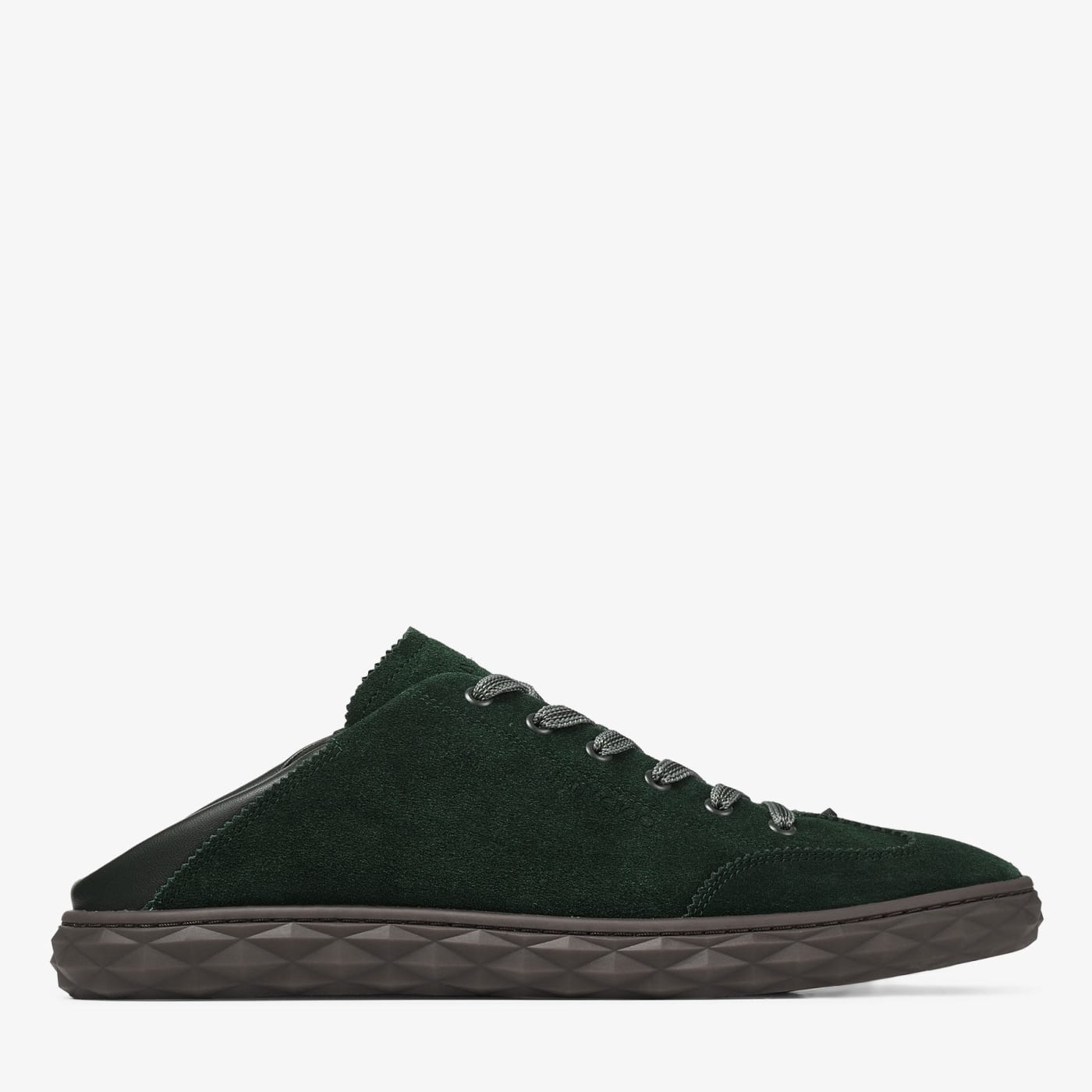 Diamond Flex M British Green Suede and Leather Mix Low Top Trainers