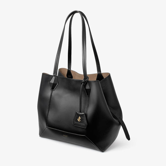 Diamond Tote Medium Black Calf Leather Tote Bag