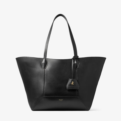 Diamond Tote Medium Black Calf Leather Tote Bag