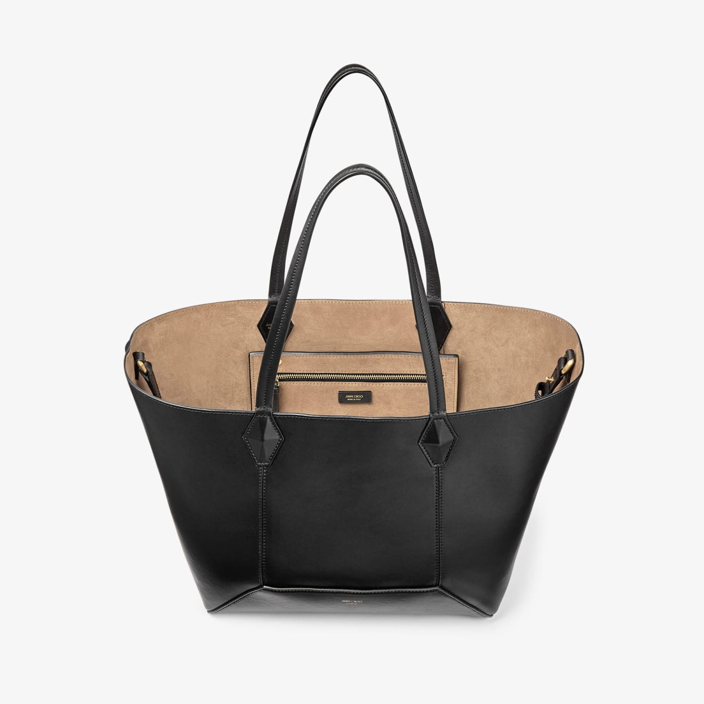 Diamond Tote Medium Black Calf Leather Tote Bag