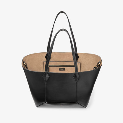 Diamond Tote Medium Black Calf Leather Tote Bag