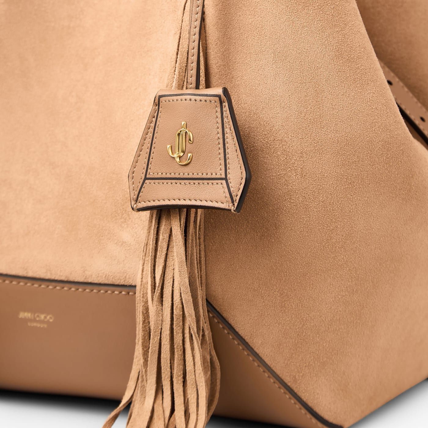 Diamond Tote Medium Toffee Suede Tote Bag With Fringes