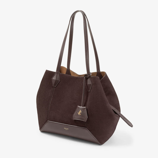 Diamond Tote Medium Coffee Suede Tote Bag