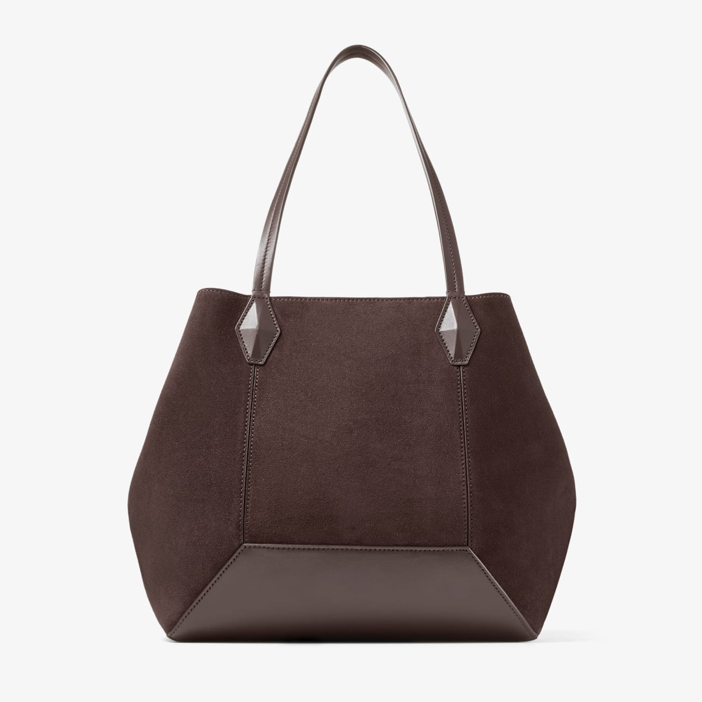 Diamond Tote Medium Coffee Suede Tote Bag