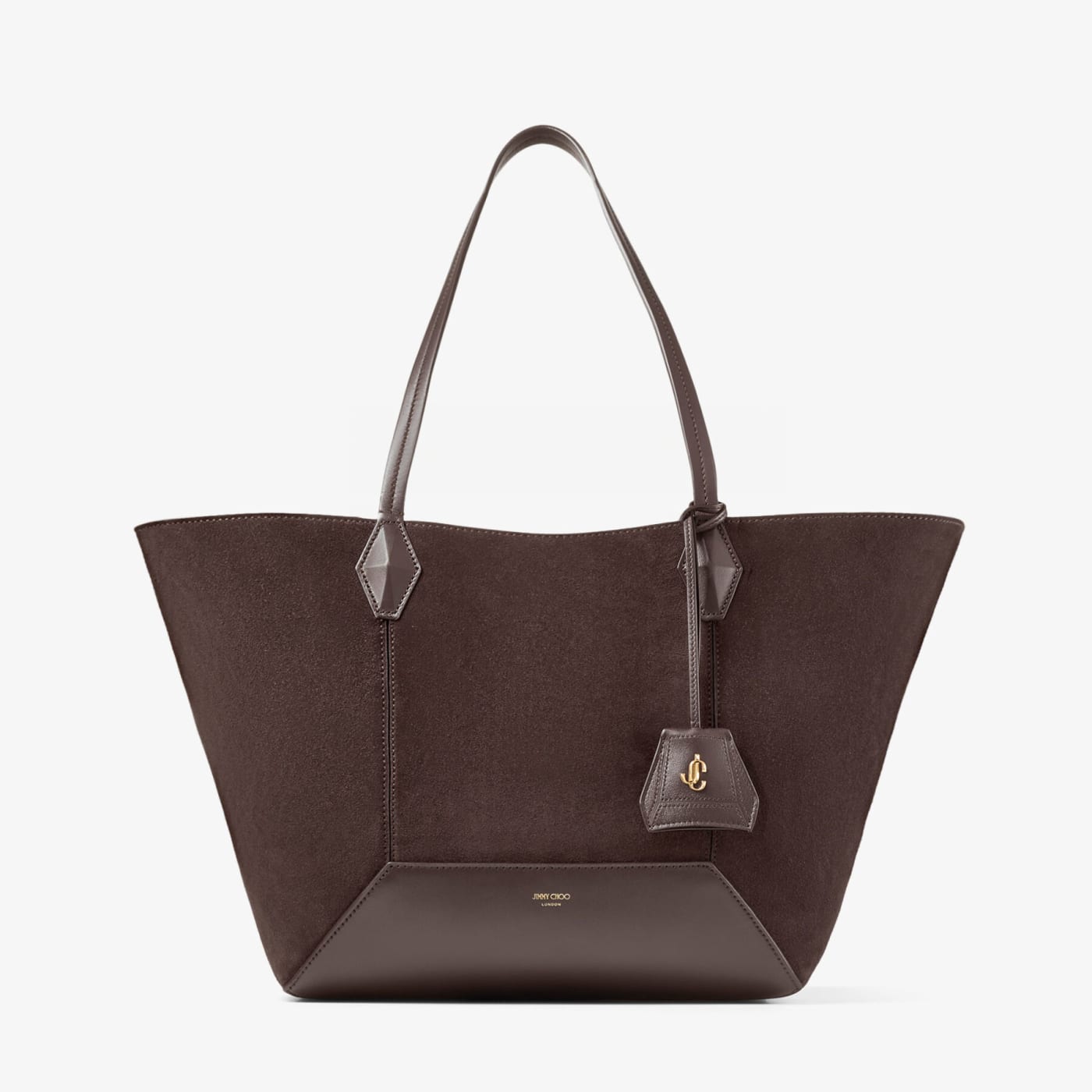 Diamond Tote Medium Coffee Suede Tote Bag