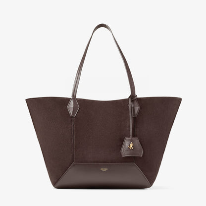 Diamond Tote Medium Coffee Suede Tote Bag