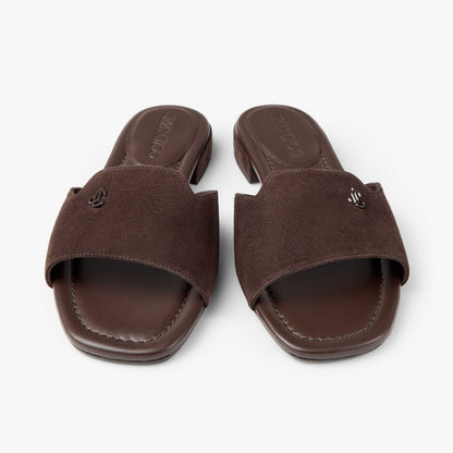 Dina Flat Black Nappa Leather Crossover Slingback