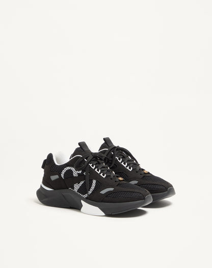Demivee Trainer In Mesh Fabric With Suede Inserts