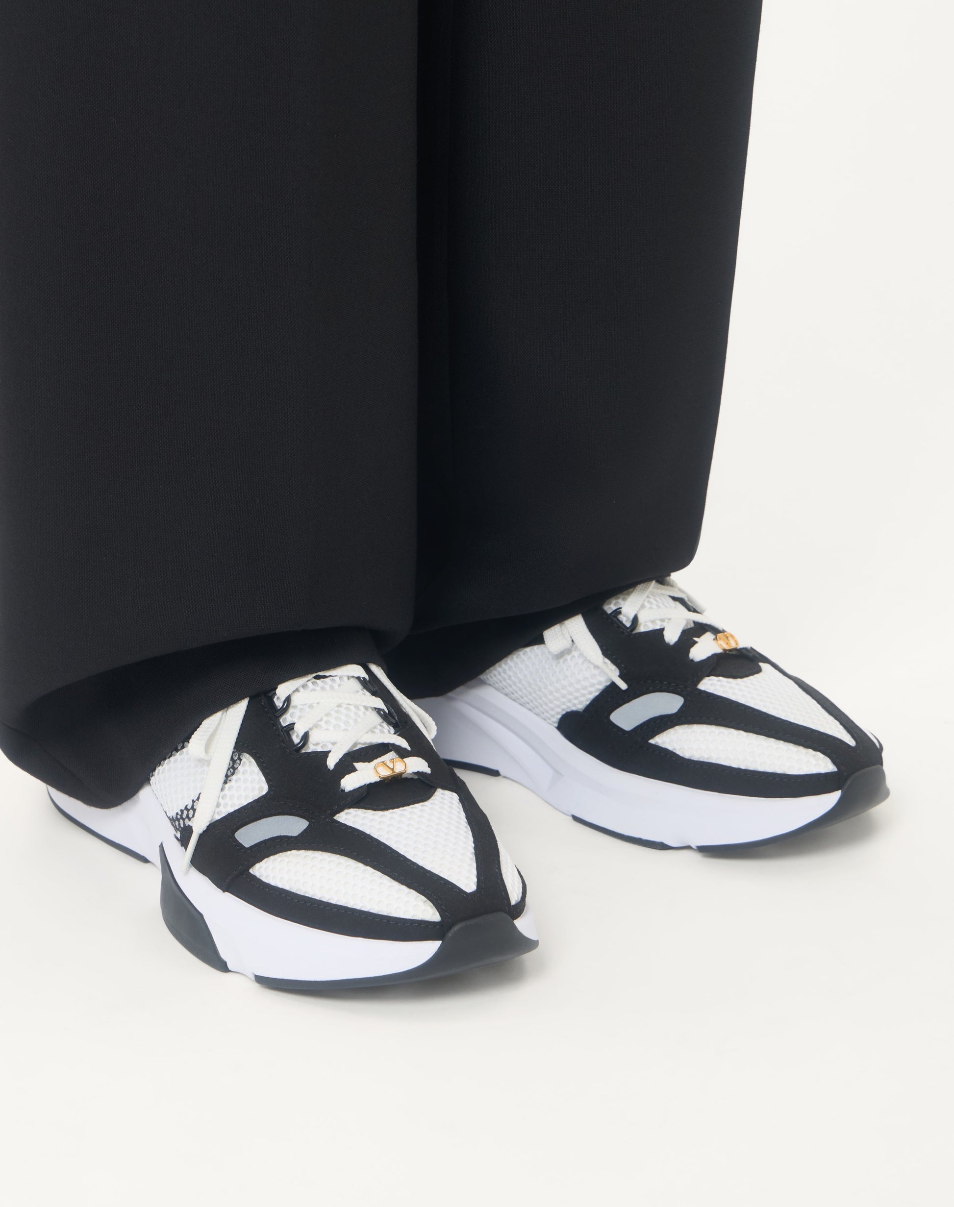 Demivee Trainer In Mesh Fabric With Suede Inserts