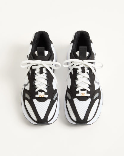 Demivee Trainer In Mesh Fabric With Suede Inserts