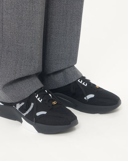 Demivee Trainer In Mesh Fabric With Suede Inserts