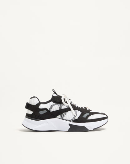 Demivee Trainer In Mesh Fabric With Suede Inserts