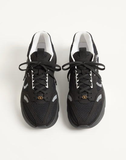 Demivee Trainer In Mesh Fabric With Suede Inserts