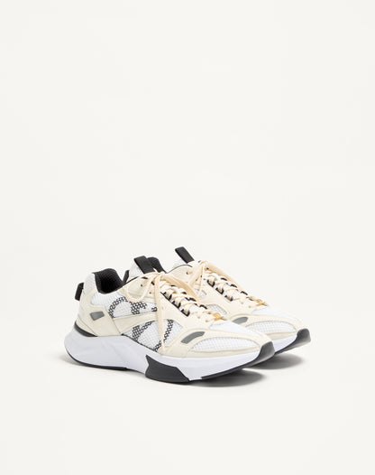 Demivee Trainer In Mesh Fabric With Suede Inserts