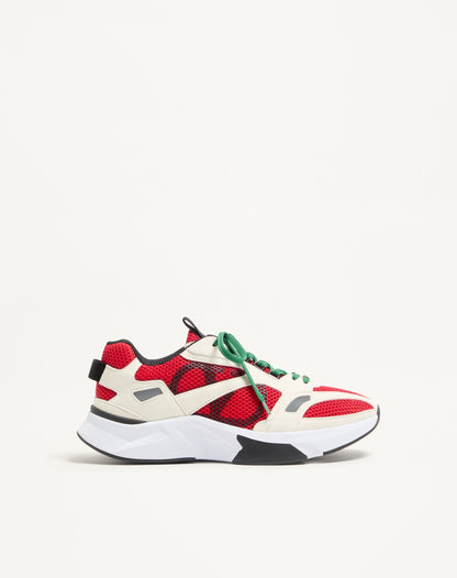 Demivee Trainer In Mesh Fabric With Suede Inserts
