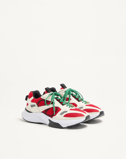 Demivee Trainer In Mesh Fabric With Suede Inserts