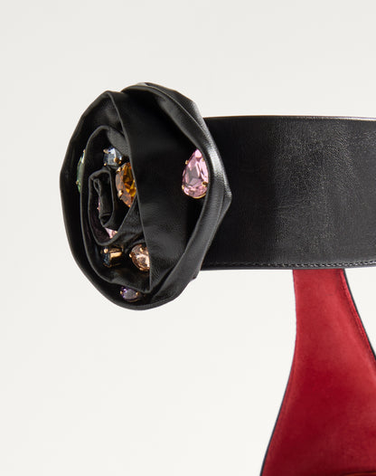 Drip Rose Kidskin Sandal With Crystals 105mm