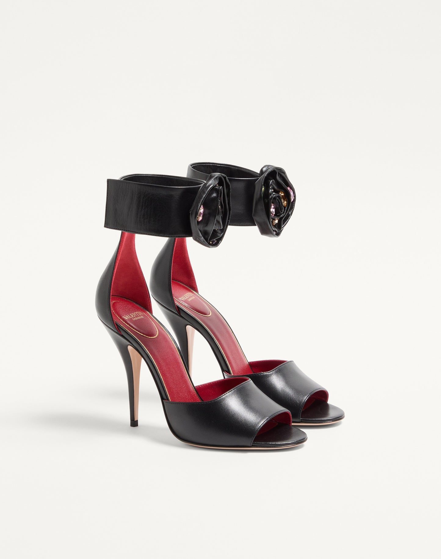 Drip Rose Kidskin Sandal With Crystals 105mm