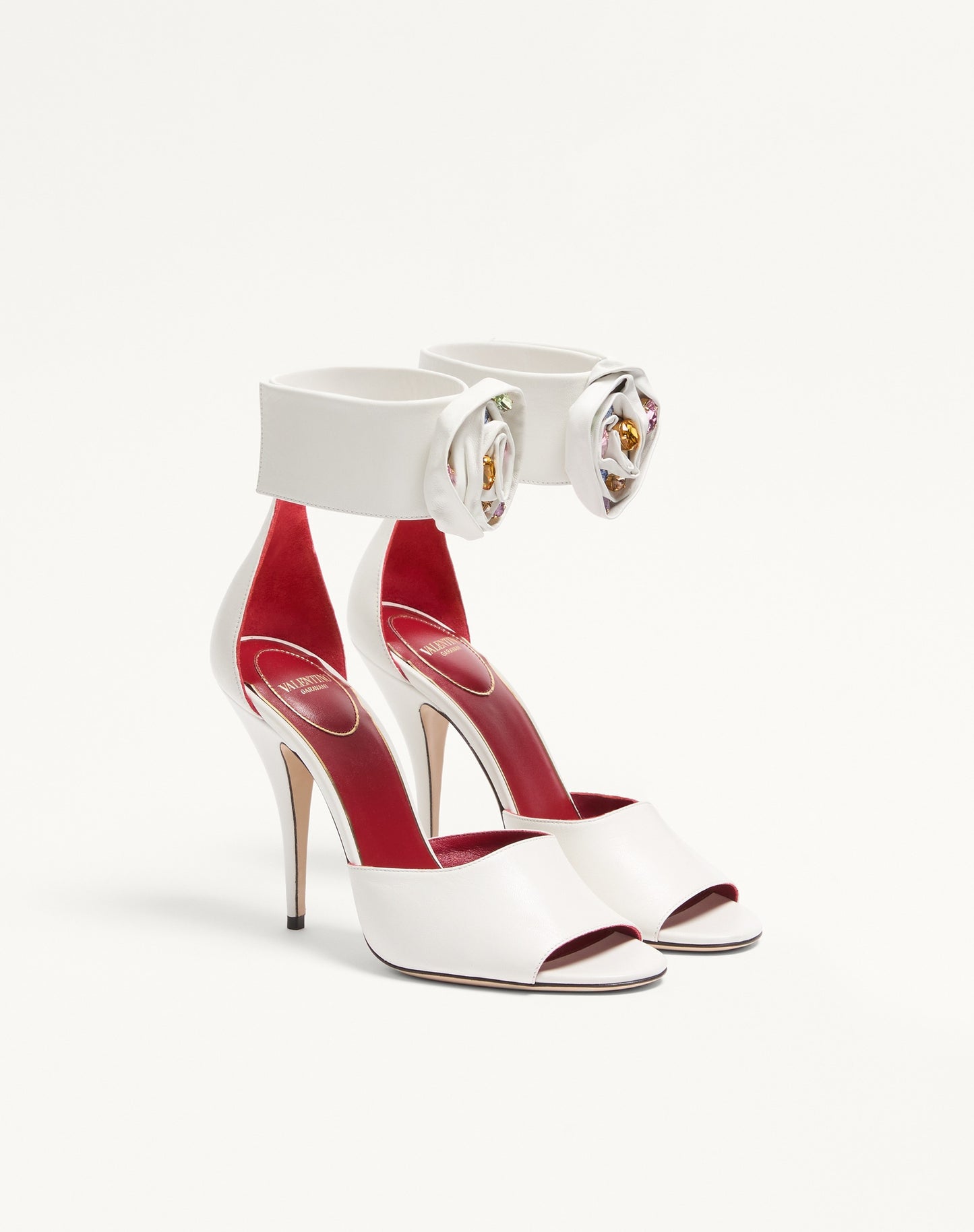 Drip Rose Kidskin Sandal With Crystals 105mm