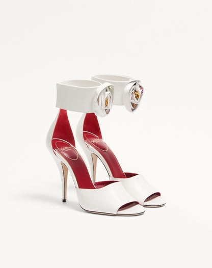 Drip Rose Kidskin Sandal With Crystals 105mm
