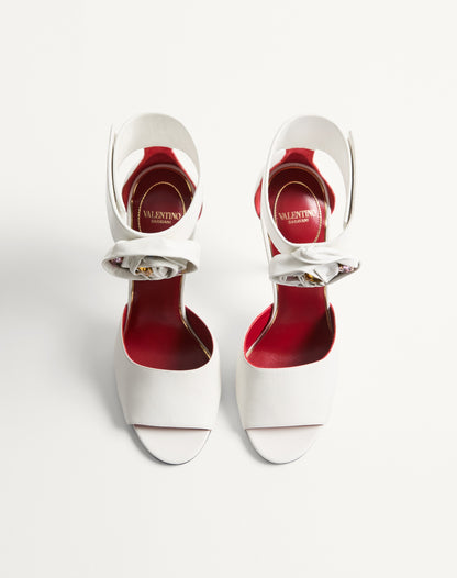 Drip Rose Kidskin Sandal With Crystals 105mm