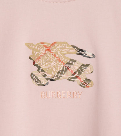 Knight Check Cotton T-shirt in Bouquet pink
