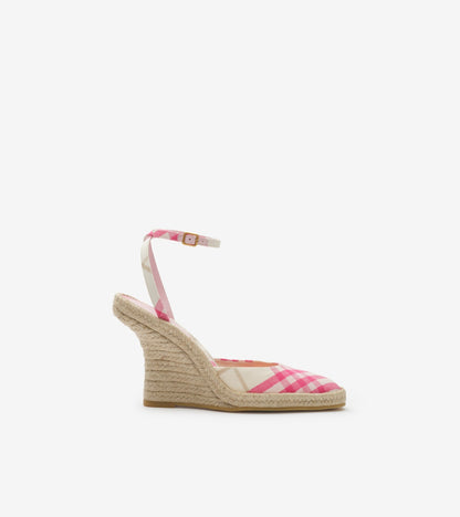 Check Mews Espadrille Pumps in Aubergine purple