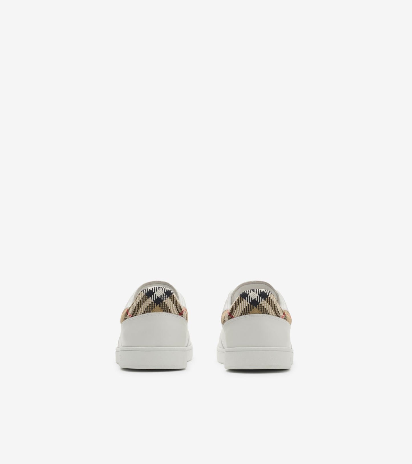 Leather Set Sneakers in White/sand beige