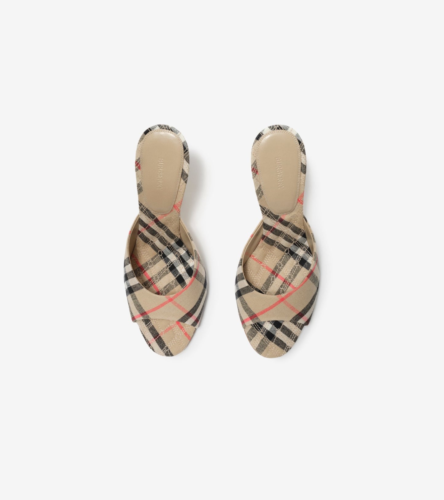 Check Mews High Sandals in Sand beige