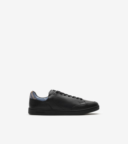 Leather Set Sneakers in Black/sand beige
