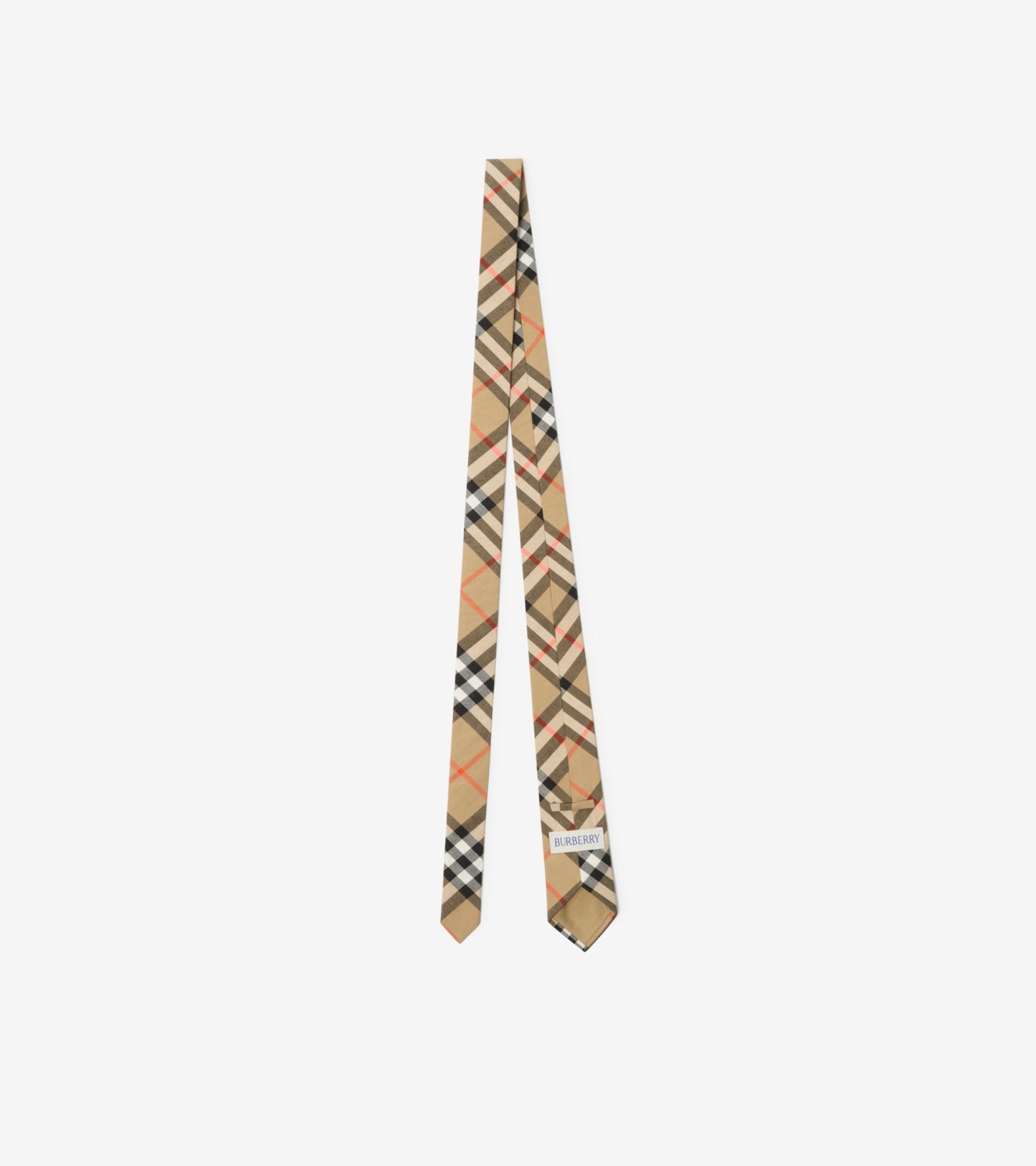 Check Cotton Tie in Sand beige - Children