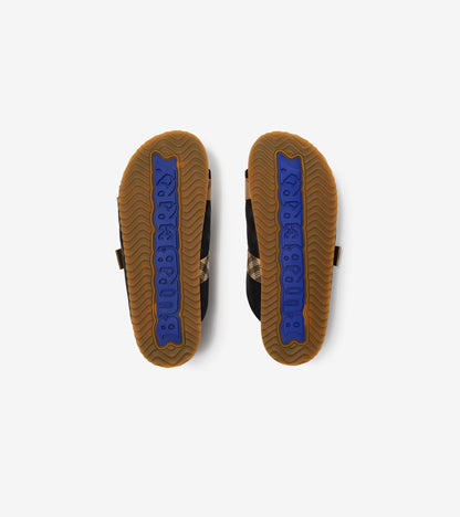 Check Suede Urchin Sandals in Black