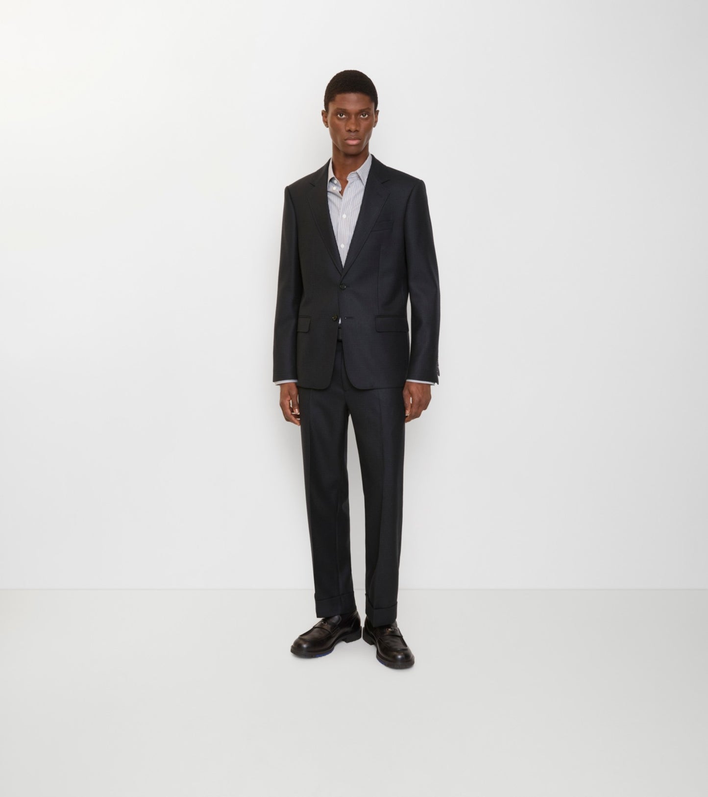 Check Wool Tailored Trousers in Tarmac grey/dark pewter grey