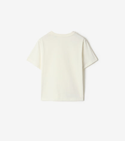 Surfer Bear Cotton T-shirt in Chalk white