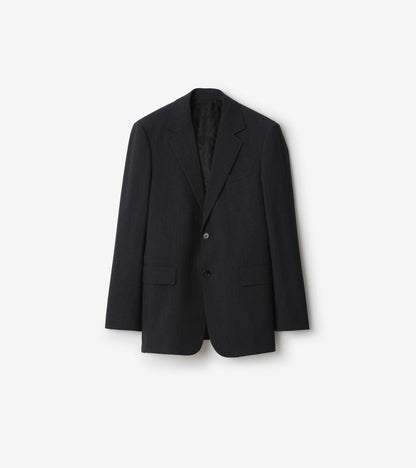 Wool Blend Tailored Jacket in Midnight grey melange